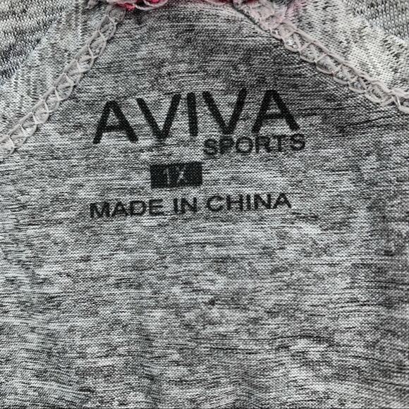 Aviva Sports Gray and Neon Pink Workout Tank Top Size 1X - Picture 7 of 7